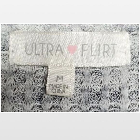 NWOT Medium Grey Thermal Babydoll Sweater - Picture 12 of 14